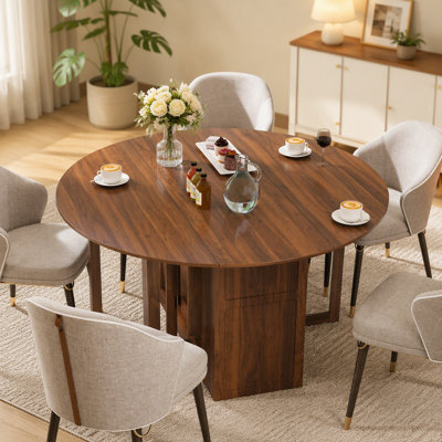 Table de salle à manger pliante ronde à abattants, table de salle à manger convertible peu encombrante, table pliante multifonctionnelle moderne pour les petits espaces, appartements