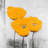 Gray Botanical Canvas - Three Yellow Flowers Home Decor