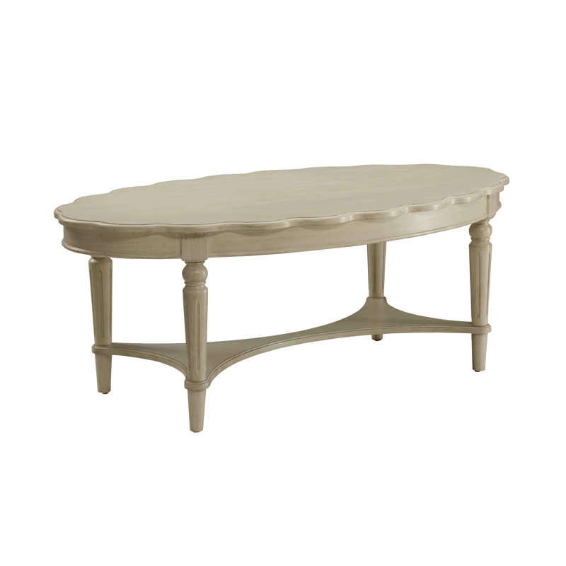 Table basse française - Fonction gracieuse et fonction de rangement ovale avec espace de charme