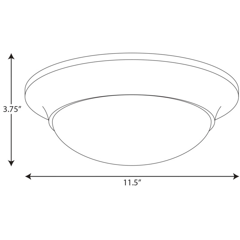 Plafonnier semi-encastré à cuve simple 11,5 po 1 lumières Stoutland, Nickel brossé