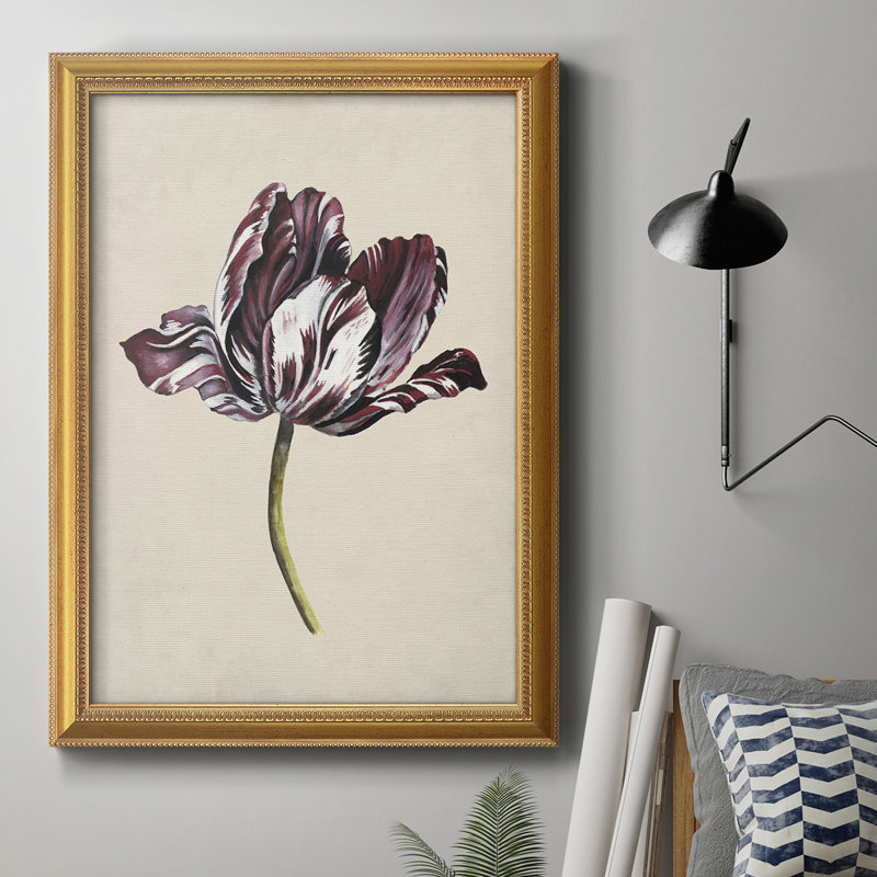 Étude de tulipes antiques I, toile de qualité supérieure - prête à être accrochée, H 20 po x l 16 po x P 2,5 po