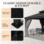 Pavillon de jardin en aluminium avec double toit, poteau en aluminium avec gouttière-123415950