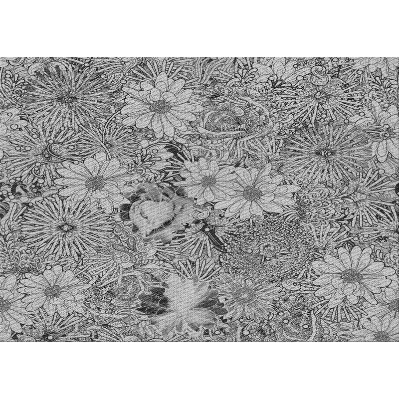 Tapis 100% à motifs lavables à la machine 2989_PAT167_GRY, Rectangle 2 pi x 4 pi