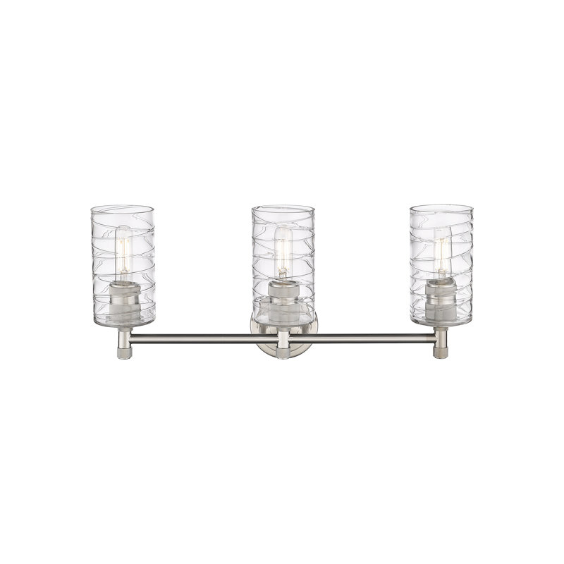 Éclairage pour meuble-lavabo mural 3 lumières Crown Point, Tourbillon déco, Nickel satiné