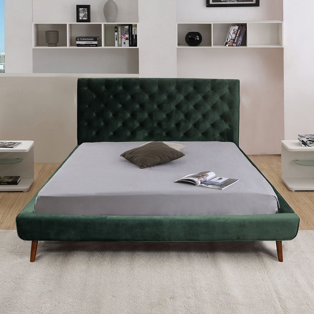 Hamsa Tufted Upholstered Low Profile Platform Bed Rosdorf Park 