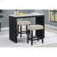 Tabouret de bar noir / beige en polyester (ensemble de 2), tabouret de bar sans dossier pour la salle à manger