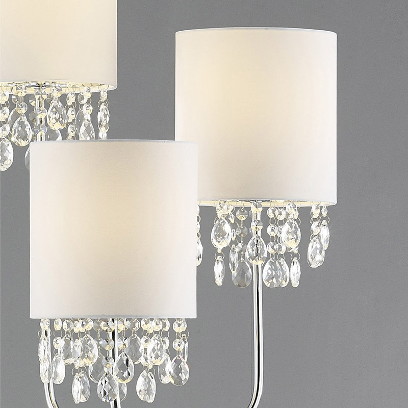 Lampe sur pied à l’arbre 68" en cristal 3 lumières Mannford, Blanc