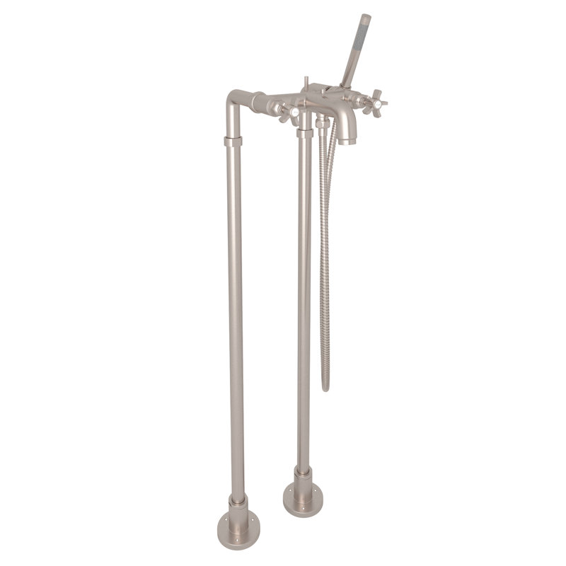 San Giovanni™ Floor Mounted Tub Filler, Satin Nickel, Level