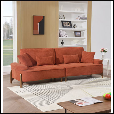 Canapé de 103 pouces à assise profonde et confortable avec coussin, adapté à la décoration de chambre à coucher, de salon, d'appartement, de bureau ou de dortoir