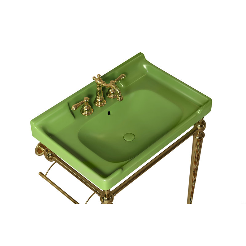 Lavabo de salle de bain en céramique 28 po avec 3 trous pré-percés, sans armoire et robinet