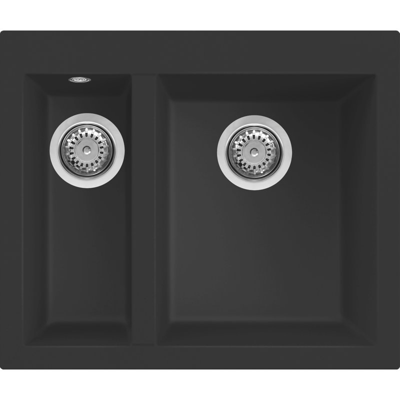 Quadra 1.5 Bowl Inset Kitchen Sink, Black
