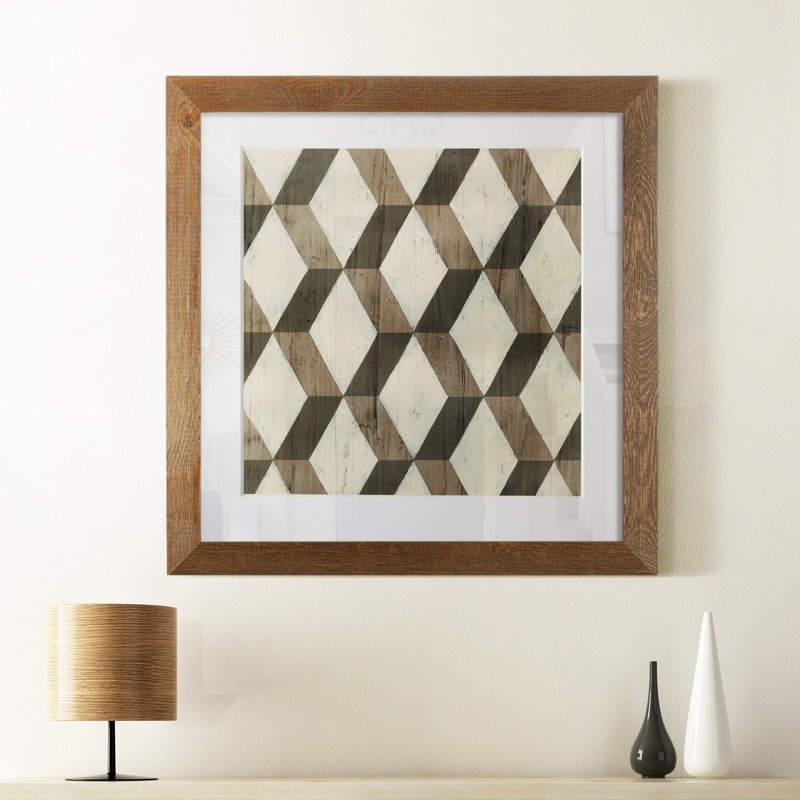 "Driftwood Geometry I", reproduction d’art graphique encadrée sur papier, Cadre en érable, H 21 po x l 21 po x P 1 po