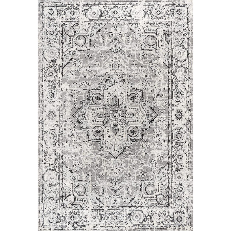Tapis gris foncé Merza, Rectangle 3 pi x 5 pi