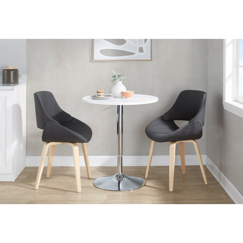 Contemporary Adjustable Bar Table in White
