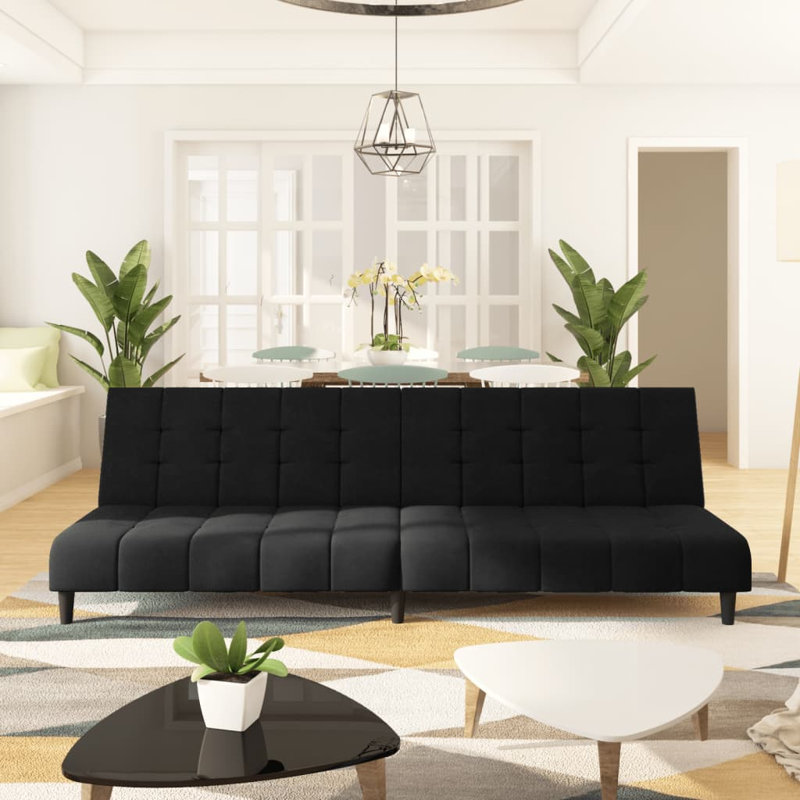 Sharees 78.7'' Velvet Sofa, Black Velvet