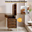 Bureau de coiffeuse avec miroir, coiffeuse de maquillage moderne, miroir éclairé et coiffeuse 5 tiroirs avec station de charge, coiffeuse de maquillage pour femme-129908403