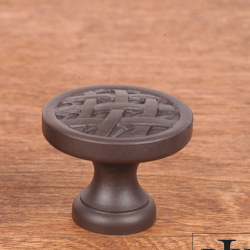 Poignée champignon à hachures croisées CK Series, Diamètre du bouton 1,5 po, Bronze huilé