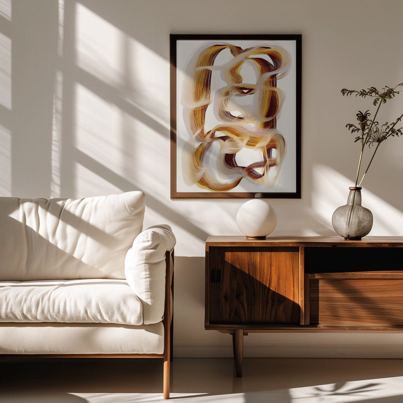 Abstract "Cutted" Framed Print Wall Art, 20" H x 16" W