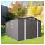 Grande remise de jardin en métal 10 x 12 pi avec portes et fenêtres doubles - Édifice de rangement extérieur imperméable pour la cour, le patio et la pelouse
