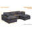 Modular Plush Chenille Extra Soft Deep Cloud Sectional U-shaped Sofa With Ottoman & Armrest Pillows-1422645185