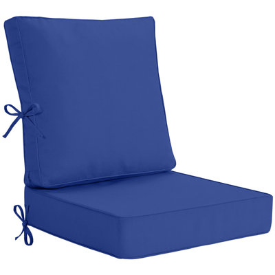 Coussins de chaise d'extérieur 20 x 20 x 4 pouces, coussin de remplacement extérieur, coussins de dossier et de siège pour meubles d'extérieur, coussins de chaise de patio résistants aux intempéries avec housse et sangles amovibles, bleu marine