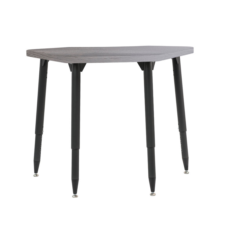 Adapte 24 x 36 Petal Woodgrain Activity Table with Adjustable Tapered Legs, Grey Wood, Black