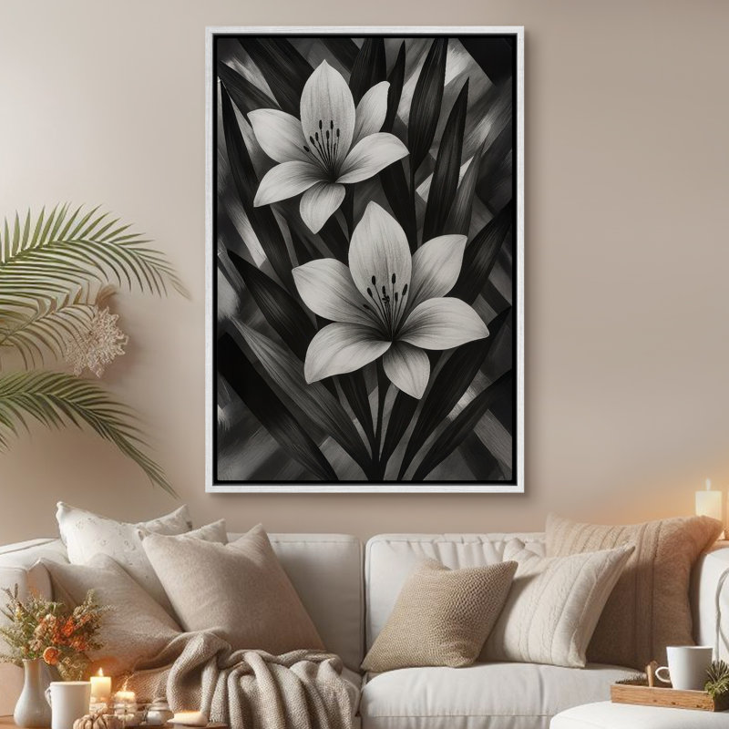 Art mural encadré abstrait rétro antique classique pour chambre à coucher, H 36 po x l 24 po, Blanc