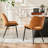 Mackensie Upholstered Dining Chairs Faux Leather Kitchen Chairs with Metal Legs-2099030741