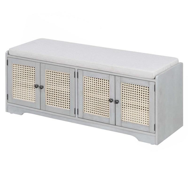 Banc de rangement Rustic, Gris délavé