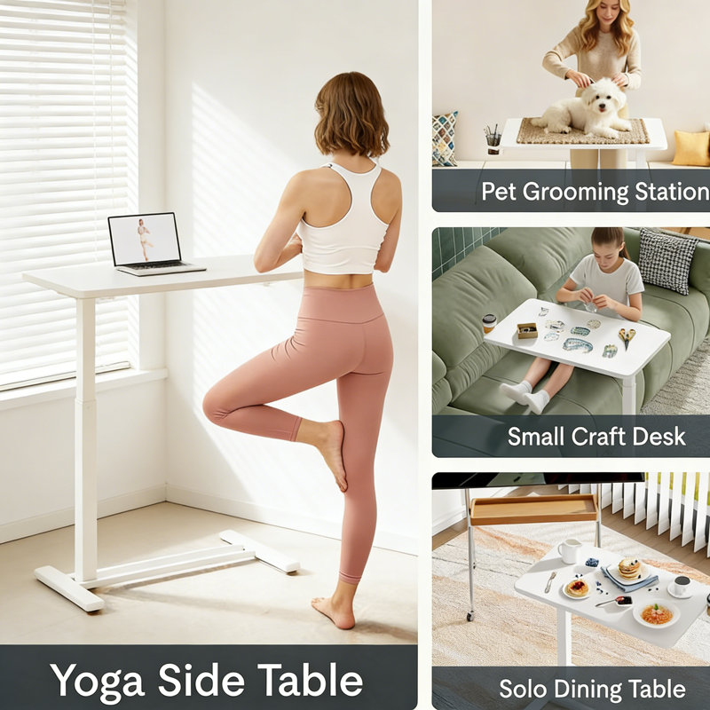 Adjustable Computer Desk, Brown/Black