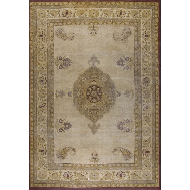 Tapis ivoire à motif cachemire antique Amritsar