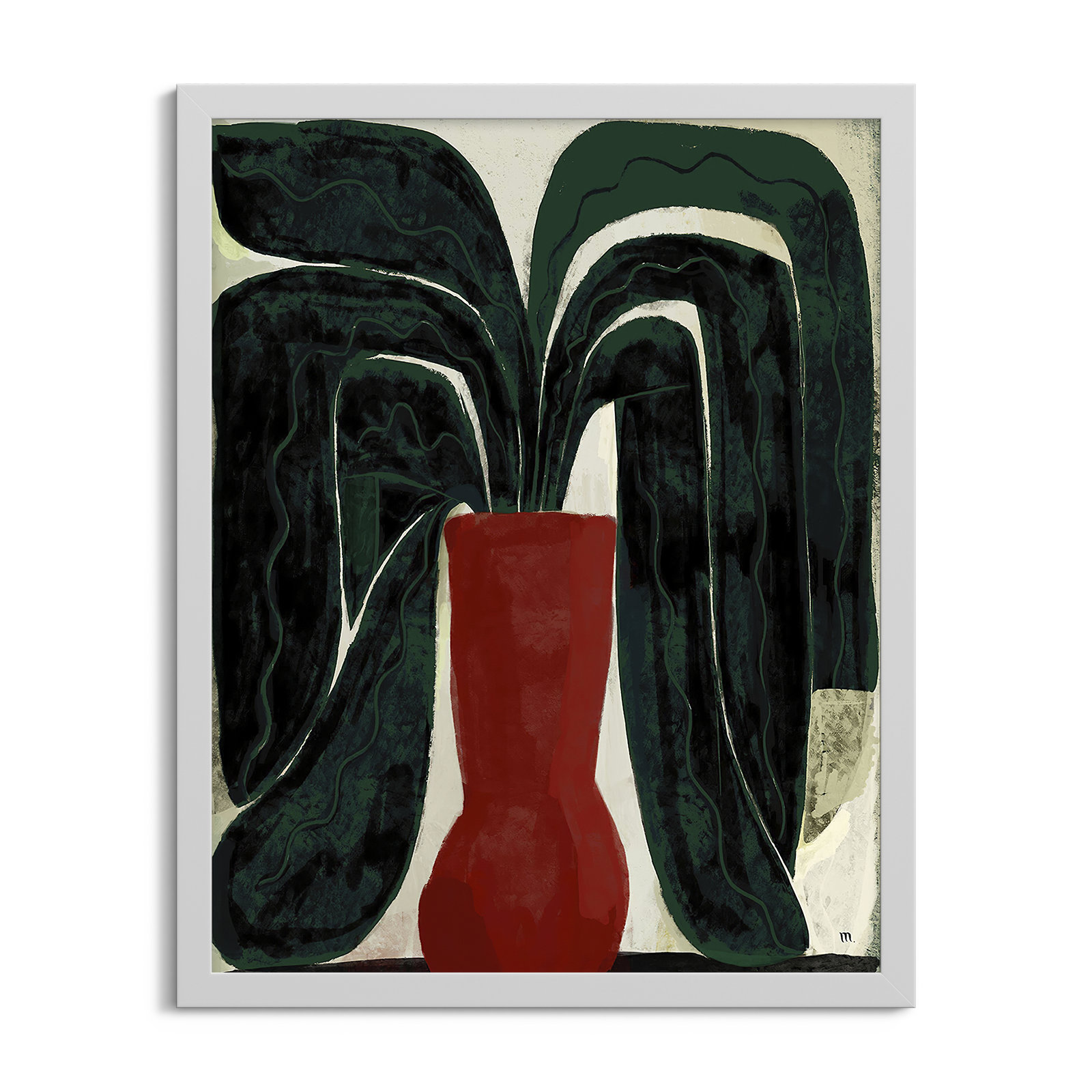 Plant #8 by StudioM, White, 50" H x 40" W x 1.25" D