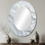 Terre blanc fossiles minimalistes - miroir décoratif ovale abstrait sur métal-249865038