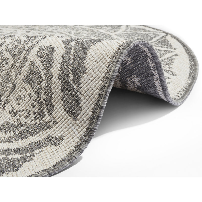 Siruma Flatweave Grey Rug, Round 140cm