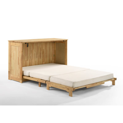 Dolphine Solid Wood Low Profile Storage Murphy Bed with Mattress -  Loon PeakÂ®, ECAB19E96E1E4A7EAF9B2654F15DB723