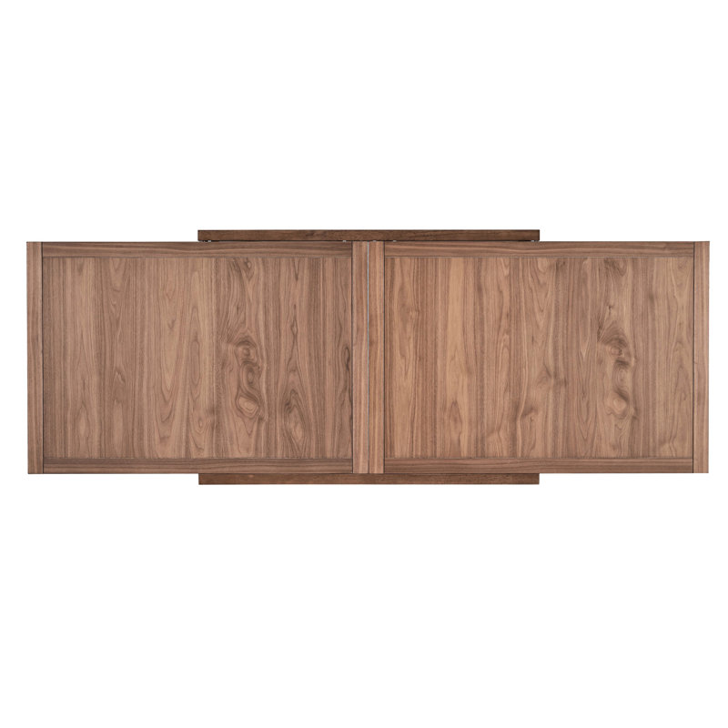 Table en bois au fini noyer avec rallonge - 95,95 po de longueur et 54 po de profondeur