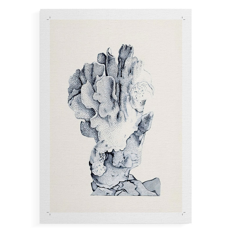 Bleu antique corail IV - reproduction de toile seulement - non encadrée, H 18 po x l 12 po
