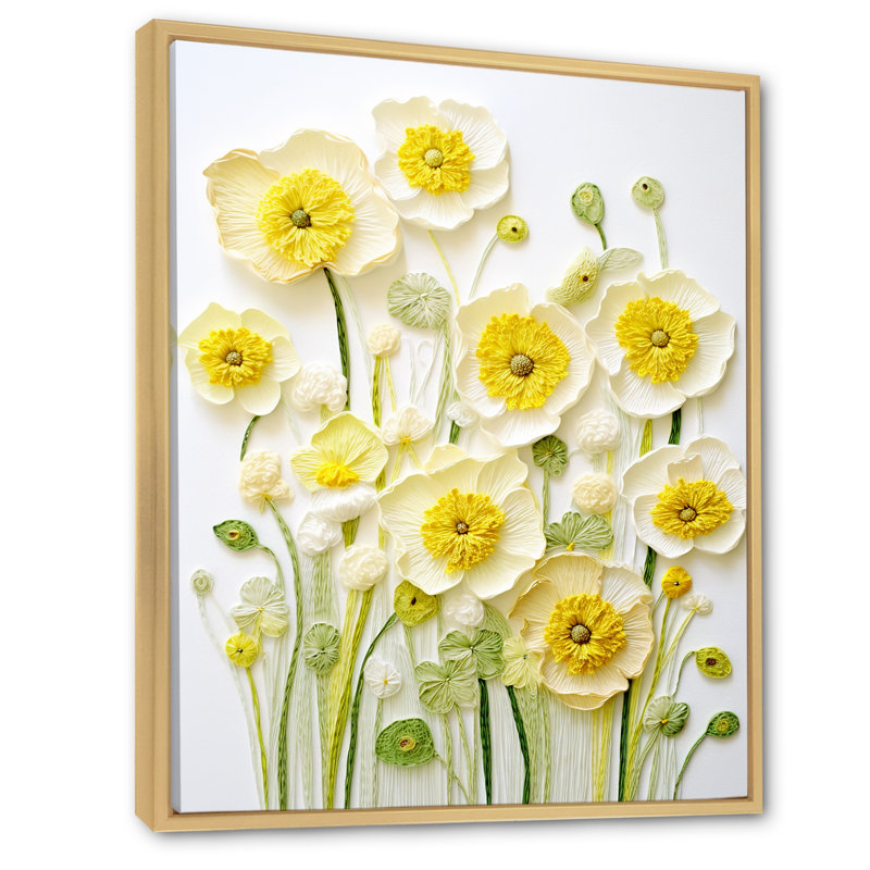 «Buttercups Minimalisme Dream I», Cadre naturel flottant, H 20 po x l 12 po x P 1 po