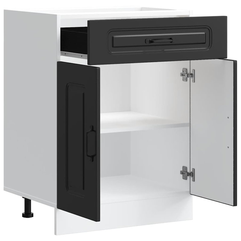 Kitchen Base Cabinet Kalmar Engineered Wood, Black