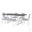 Ensemble de table de salle à manger extensible à tréteaux avec rallonge amovible, chaises rembourrées et banc pour une assise confortable-938770979-938770976-938771004