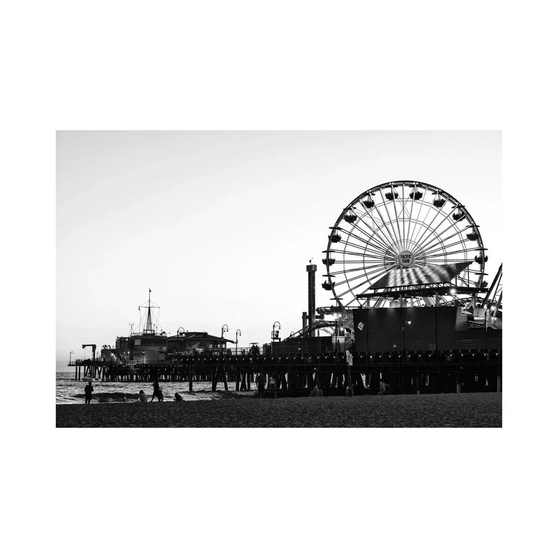 Black California Series - Santa Monica Pacific Park - Wrapped Canvas Print, 20.32 cm H x 30.48 cm W