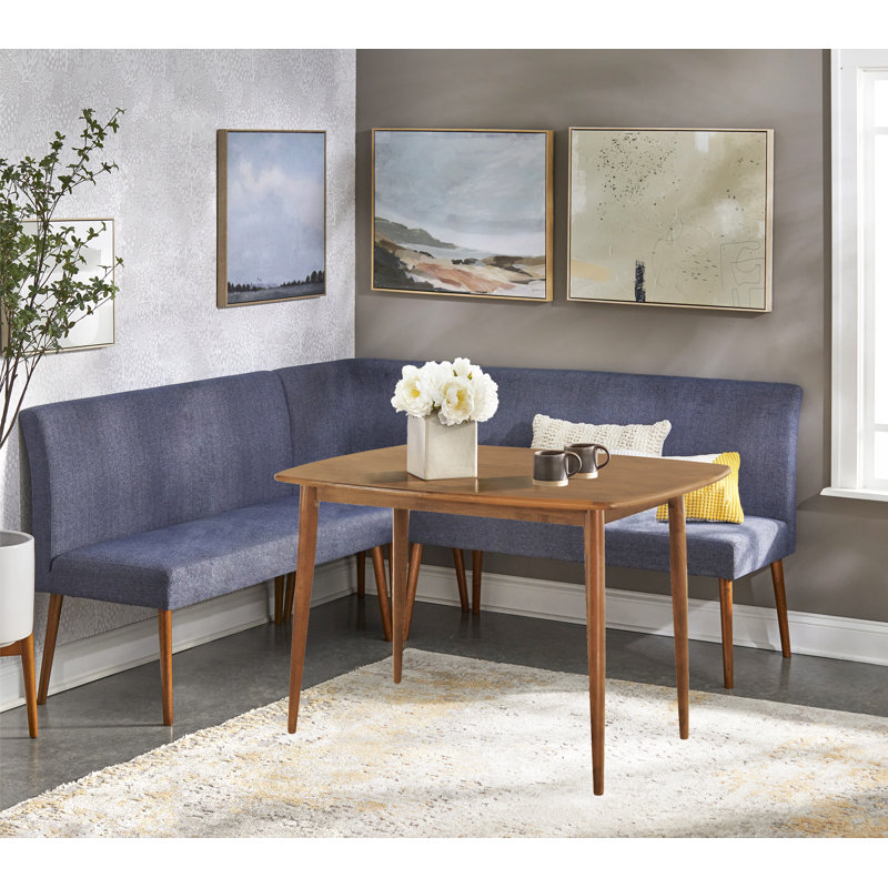 Cloise 3 Piece Nook Bench Set, Blue