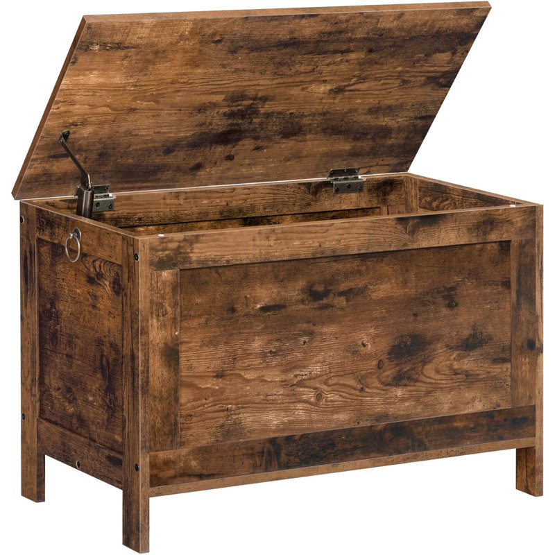 Wood Storage Bench, Rustic Brown