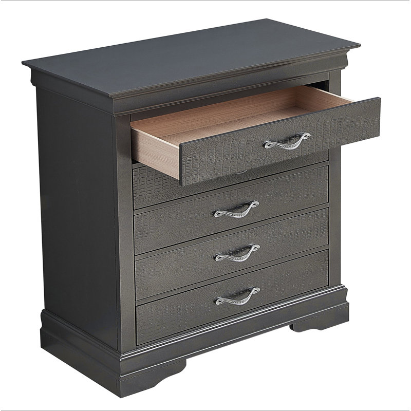 Commode noire élégante en métal transitionnel