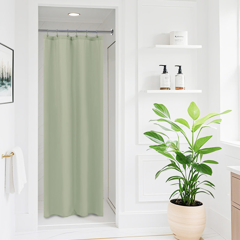 Doublure de rideau de douche simple en tissu imperméable avec aimants Kidd, Sauge du désert, H 72 po x l 36 po