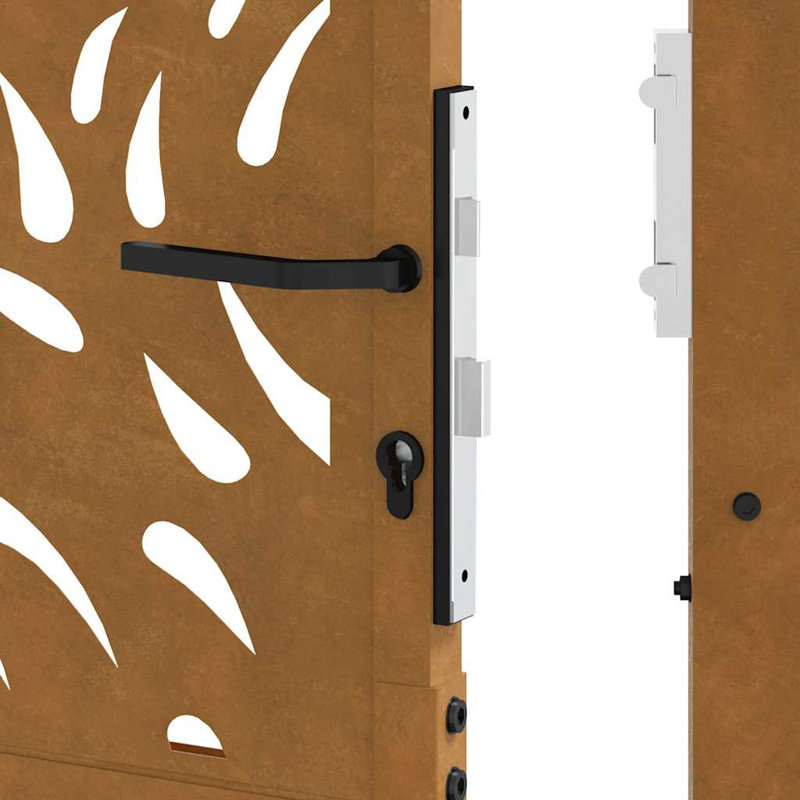  Garden Gate Steel Flame Design, Rusty, 105 x 155 cm