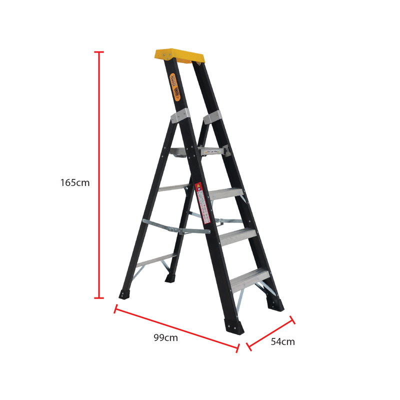 4- Step Fibreglass Lightweight Folding Step Ladder