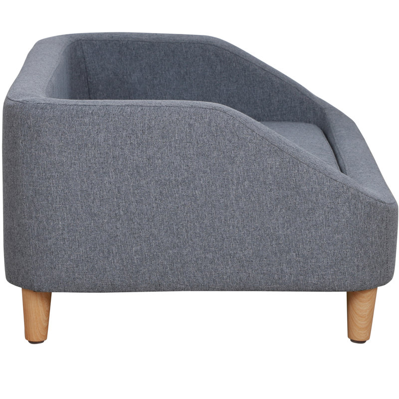 Coussin pour chien pour chiens de taille moyenne de 55 lb maximum, gris 38 po. Coussin amovible, housse lavable, pieds antidérapants, base surélevée et meilleure respirabilité