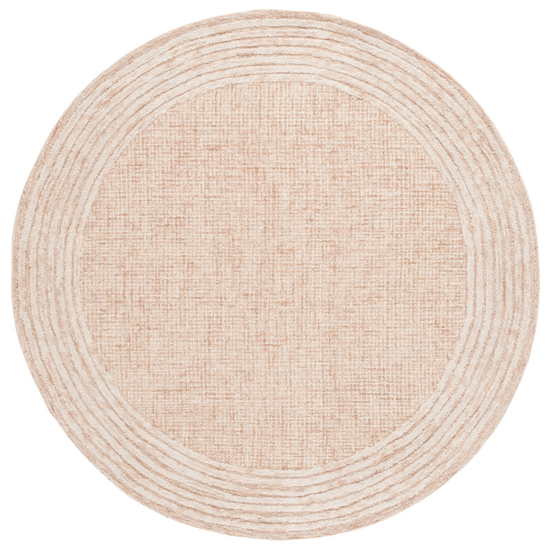 Khristiane Ebony Hand Tufted Wool And Cotton Bordered Rug, Round 6'