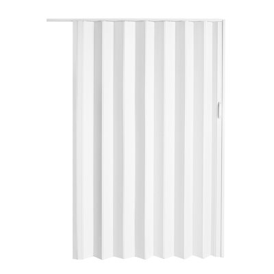 59“ X 78” White PVC Accordion Door, Folding Accordion Doors, Bifold Portable Interior Folding Door with Mounting Hardware, Handle, for Closet Bathroom Doorways.